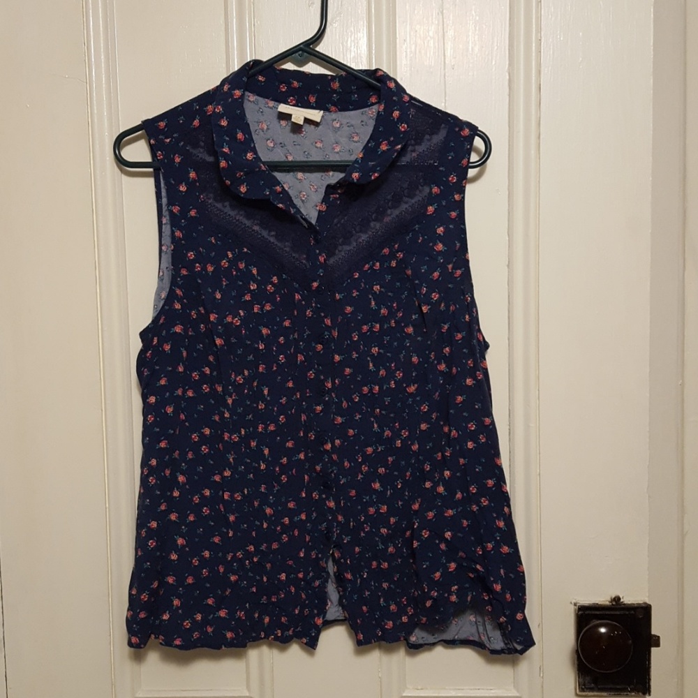 Modcloth Winsome in the Willows Blouse 2x